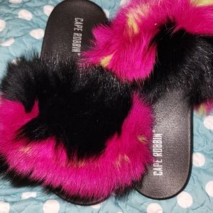 Women's Fluffy Faux Sandals